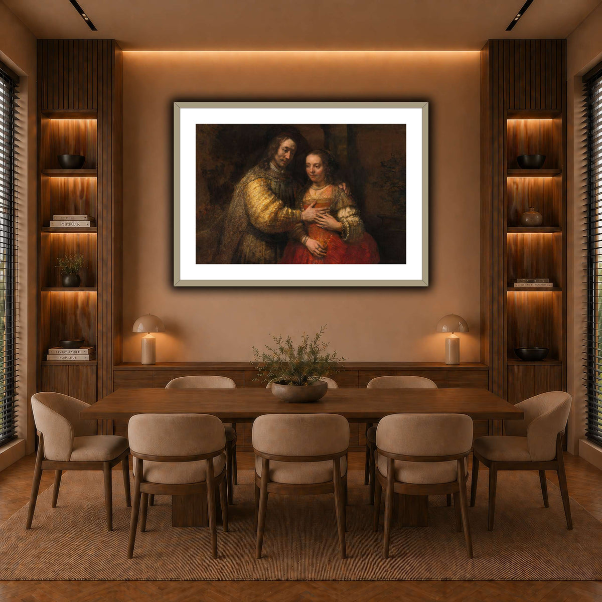 Isaac-and-Rebecca-Known-as-The-Jewish-Bride_Rembrandt-van-Rijn warm-dining room