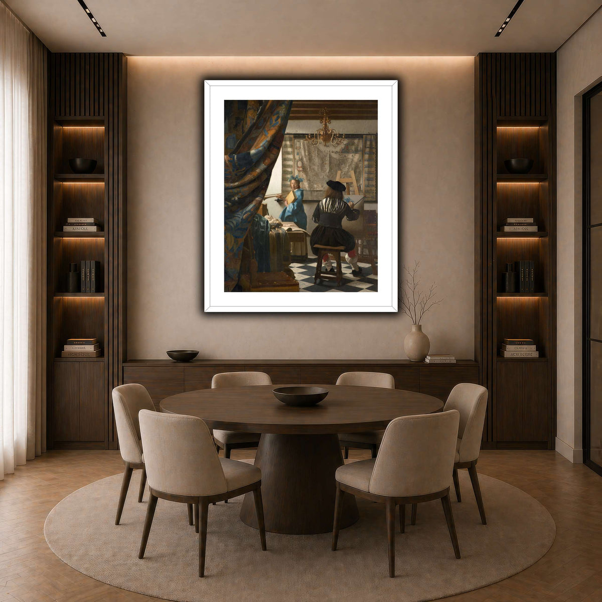 Jan_Vermeer_-_The_Art_of_Painting_ dark neutral-dining room