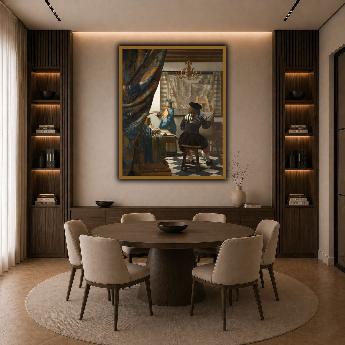 Jan_Vermeer_-_The_Art_of_Painting_ dark neutral-dining room