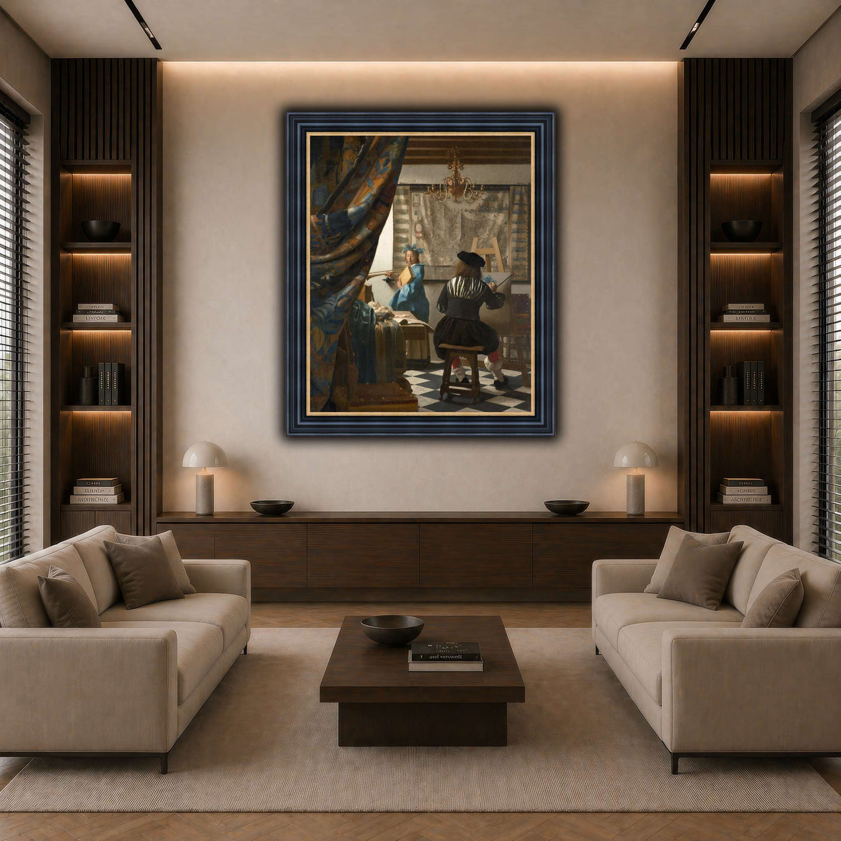 Jan_Vermeer_-_The_Art_of_Painting_ dark neutral-living room