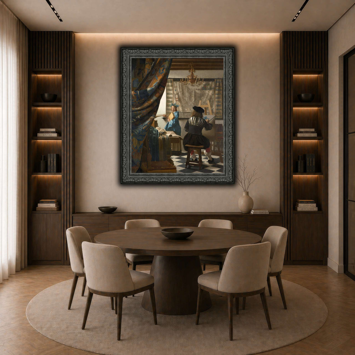 Jan_Vermeer_-_The_Art_of_Painting_ dark neutral-dining room