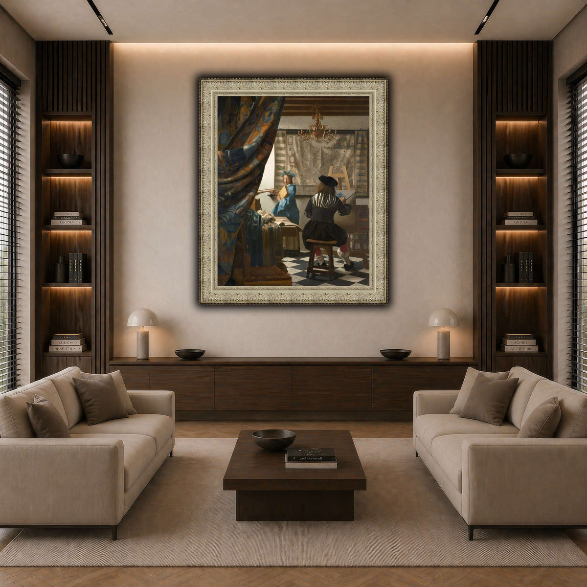 Jan_Vermeer_-_The_Art_of_Painting_ dark neutral-living room