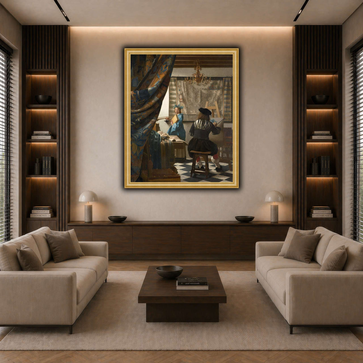 Jan_Vermeer_-_The_Art_of_Painting_ dark neutral-living room