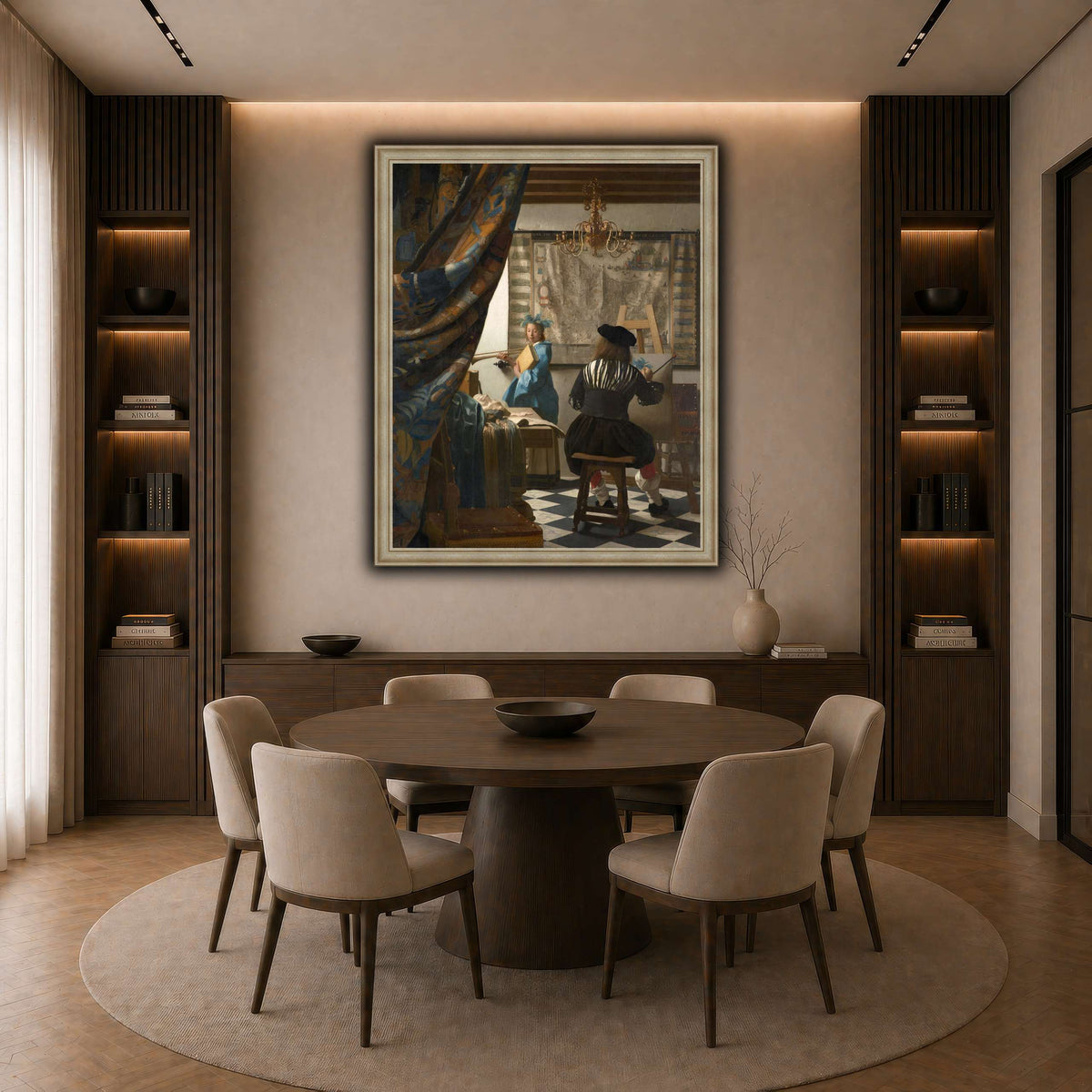 Jan_Vermeer_-_The_Art_of_Painting_ dark neutral-dining room