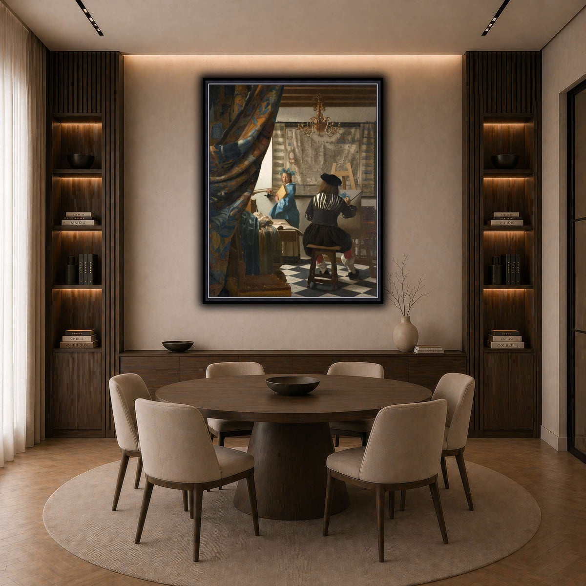 Jan_Vermeer_-_The_Art_of_Painting_ dark neutral-dining room