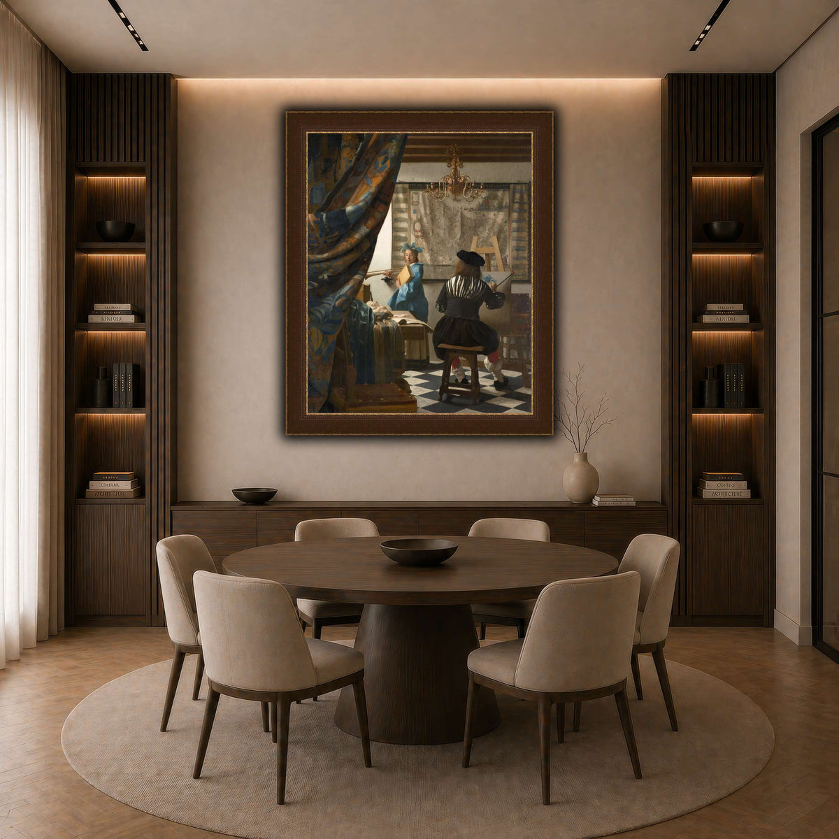 Jan_Vermeer_-_The_Art_of_Painting_ dark neutral-dining room