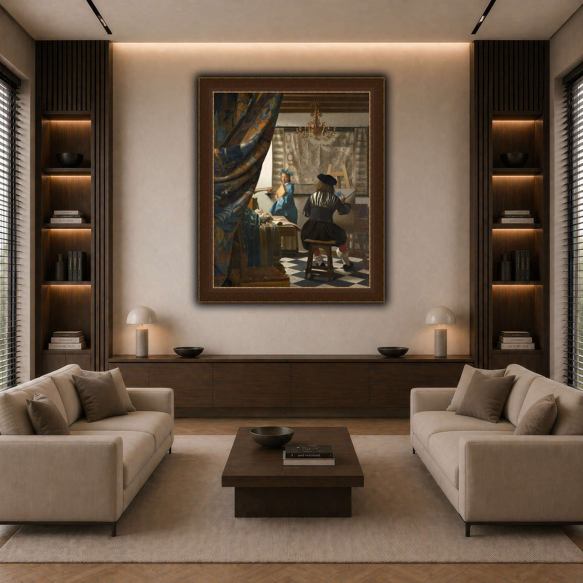 Jan_Vermeer_-_The_Art_of_Painting_ dark neutral-living room