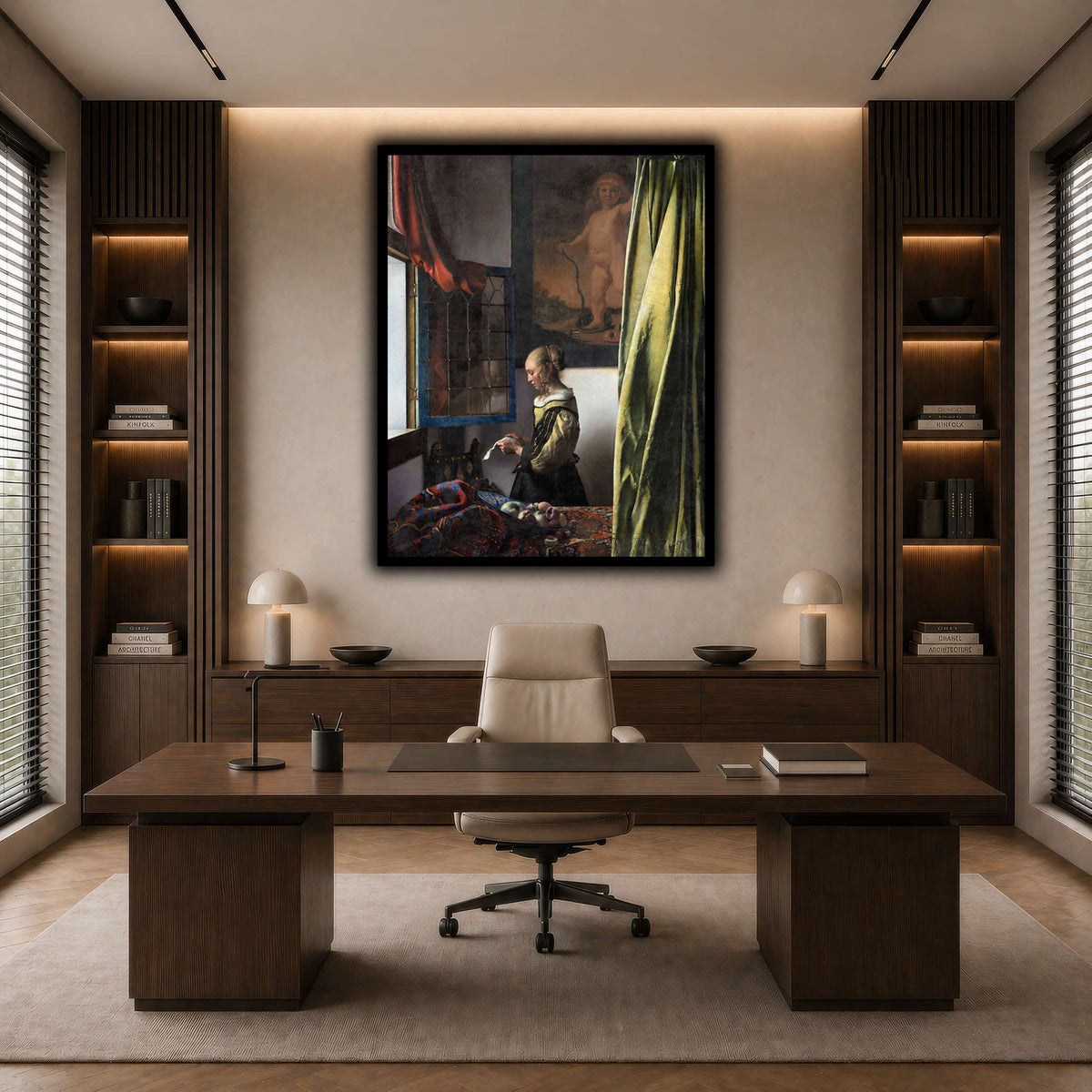 Jan_Vermeer_van_Delft_-_Brieflezend_meisje_bij_het_venster_ dark neutral-office