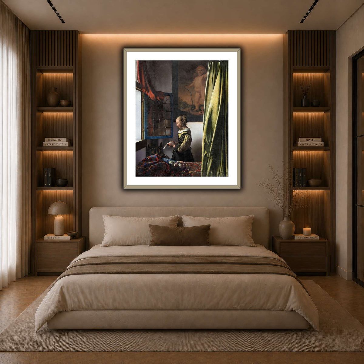 Jan_Vermeer_van_Delft_-_Brieflezend_meisje_bij_het_venster_ dark neutral-bedroom