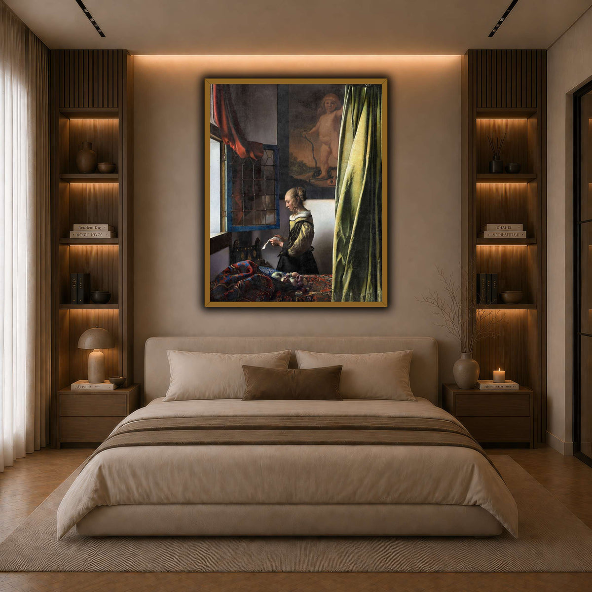 Jan_Vermeer_van_Delft_-_Brieflezend_meisje_bij_het_venster_ dark neutral-bedroom