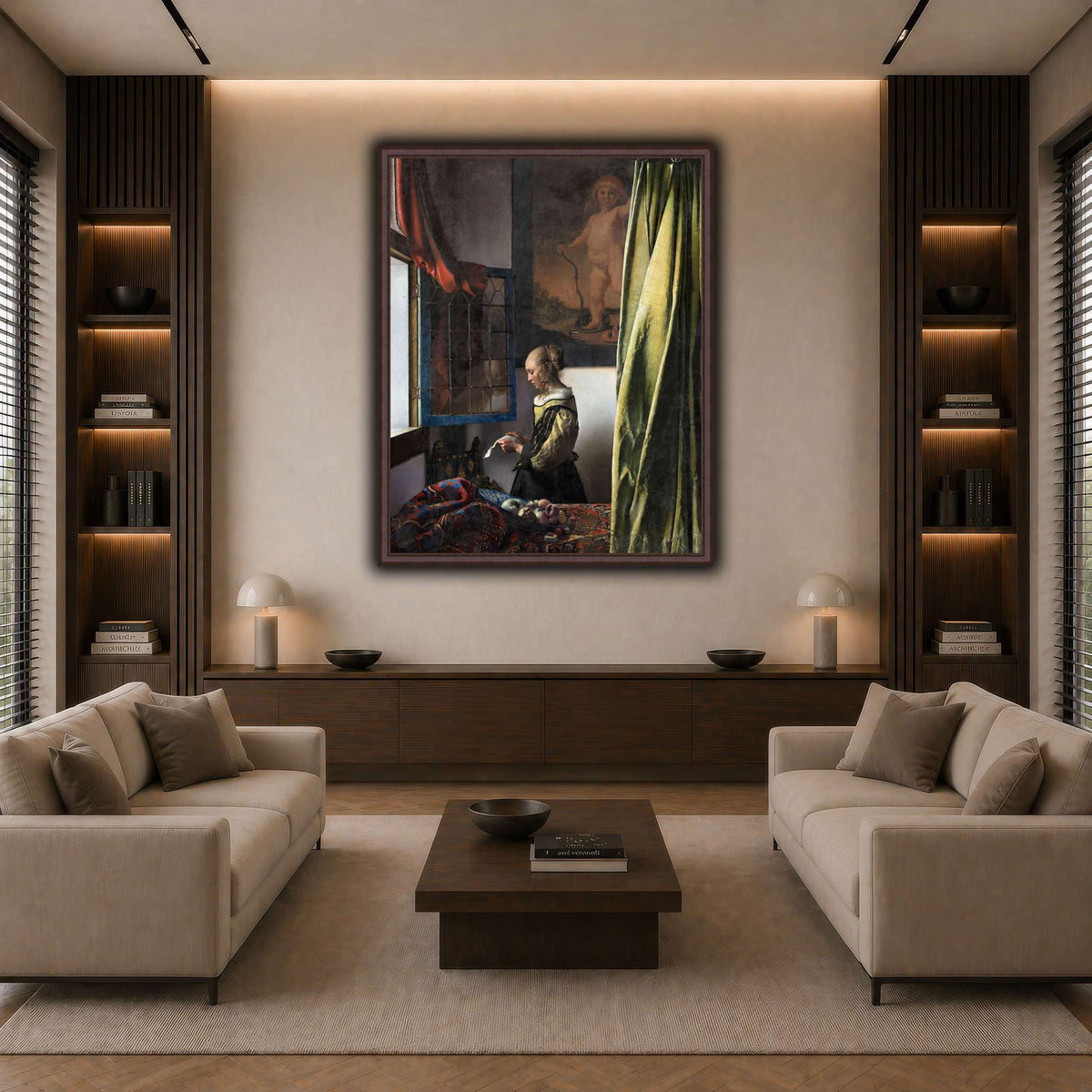 Jan_Vermeer_van_Delft_-_Brieflezend_meisje_bij_het_venster_ dark neutral-living room