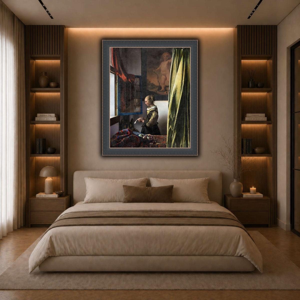 Jan_Vermeer_van_Delft_-_Brieflezend_meisje_bij_het_venster_ dark neutral-bedroom
