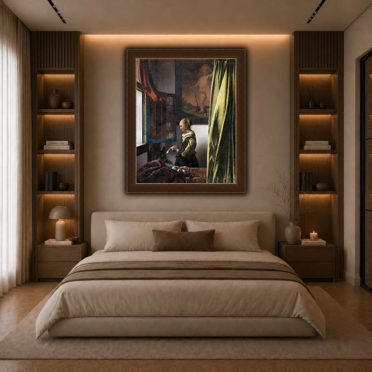 Jan_Vermeer_van_Delft_-_Brieflezend_meisje_bij_het_venster_ dark neutral-bedroom