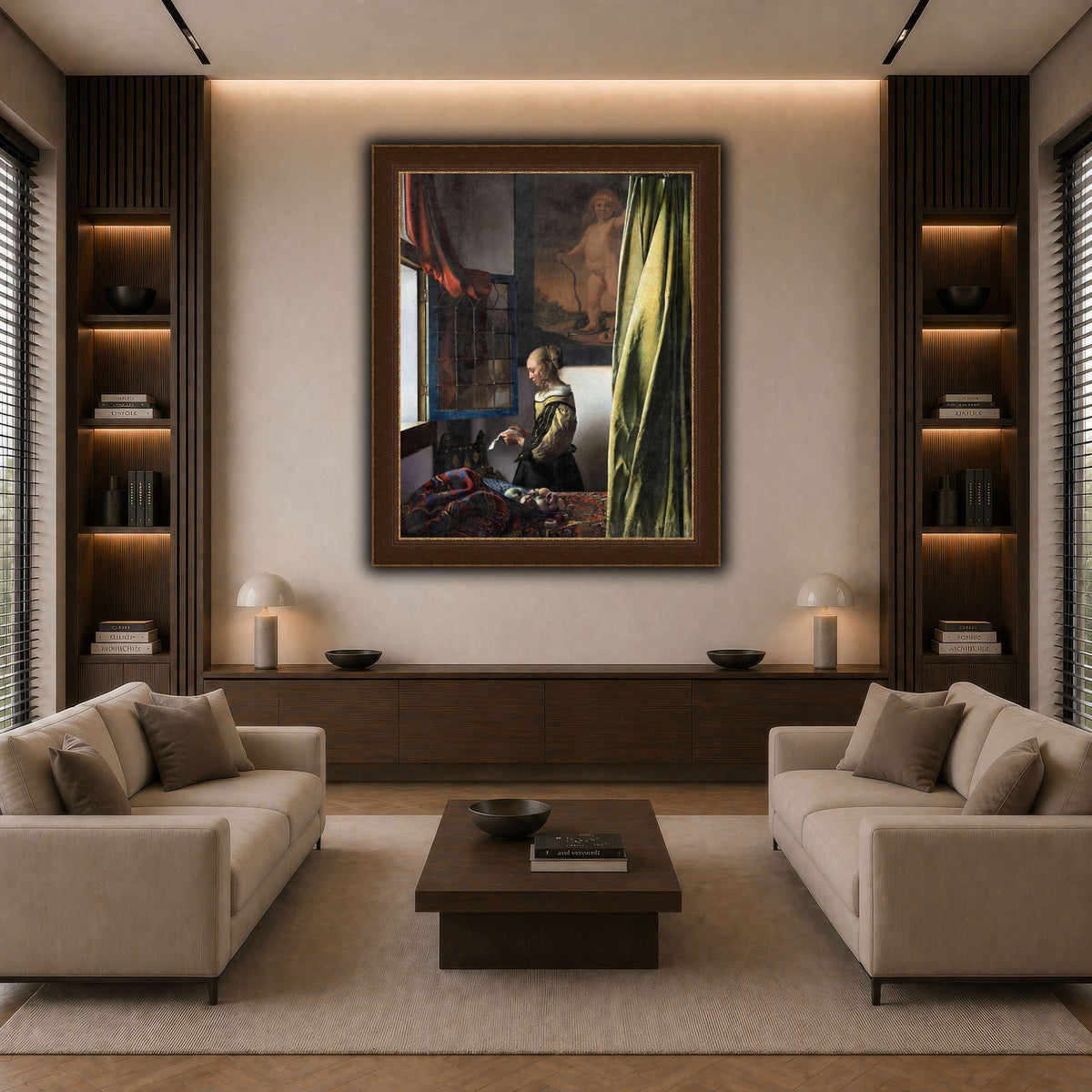 Jan_Vermeer_van_Delft_-_Brieflezend_meisje_bij_het_venster_ dark neutral-living room