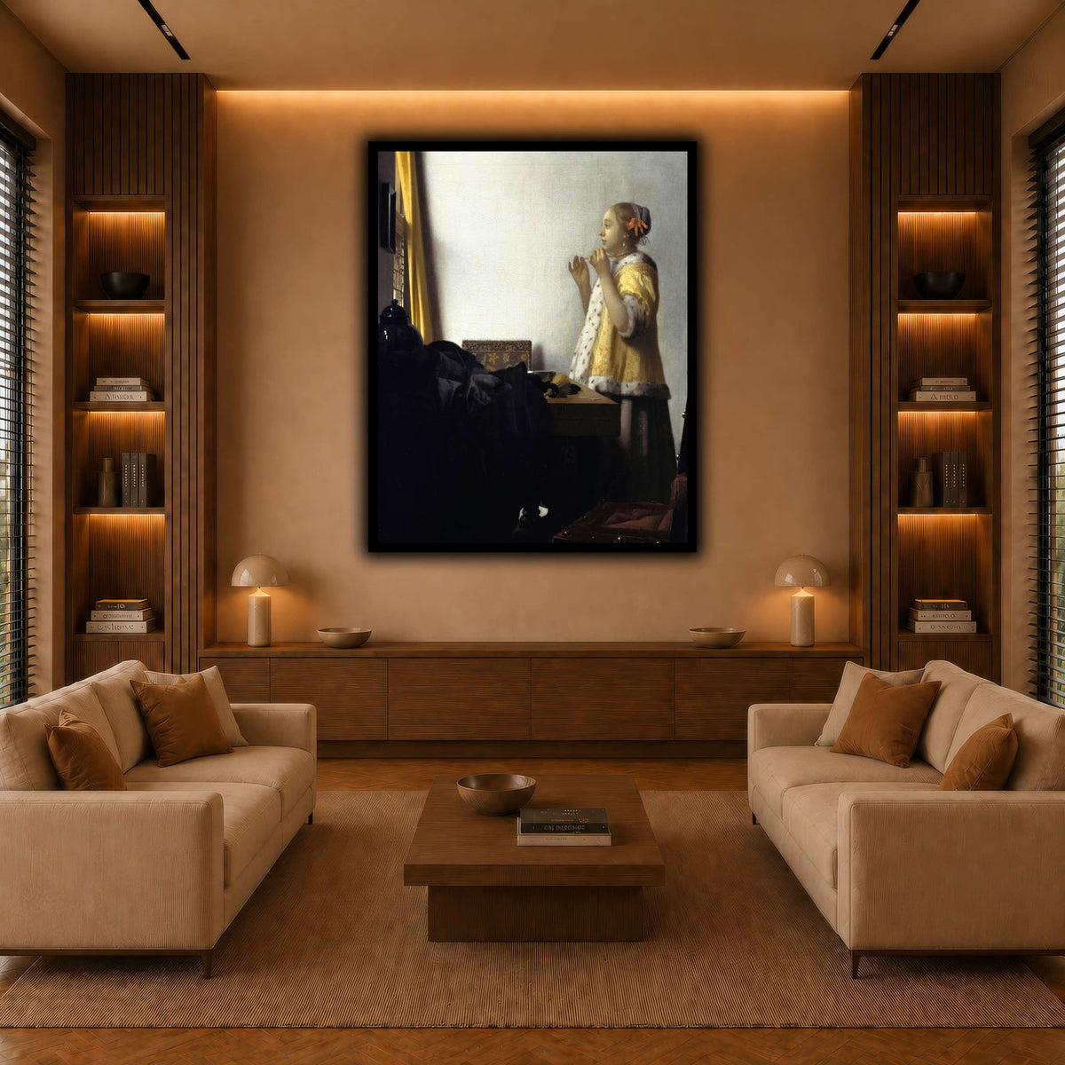 Jan_Vermeer_van_Delft_-_Young_Woman_with_a_Pearl_Necklace_ warm-living-room
