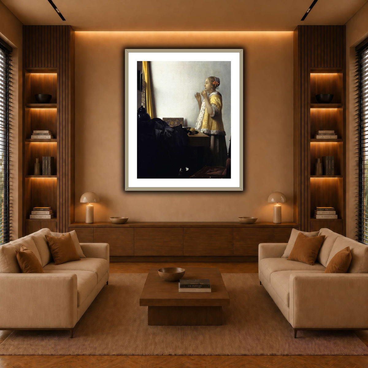 Jan_Vermeer_van_Delft_-_Young_Woman_with_a_Pearl_Necklace_ warm-living-room