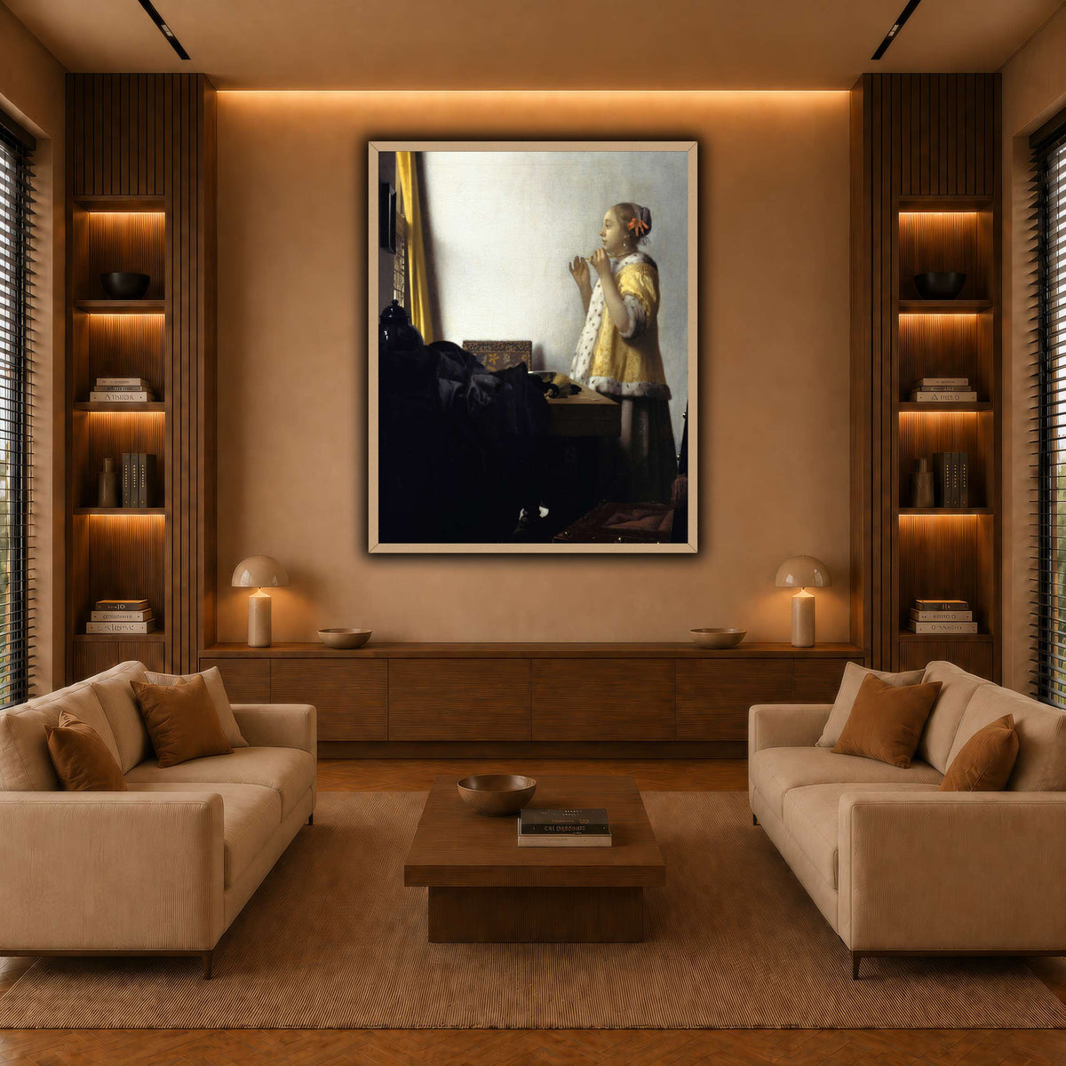 Jan_Vermeer_van_Delft_-_Young_Woman_with_a_Pearl_Necklace_ warm-living-room