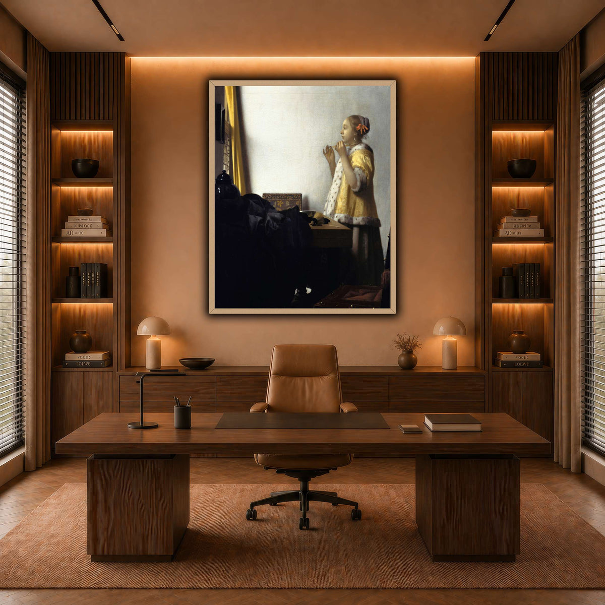 Jan_Vermeer_van_Delft_-_Young_Woman_with_a_Pearl_Necklace_ warm-office