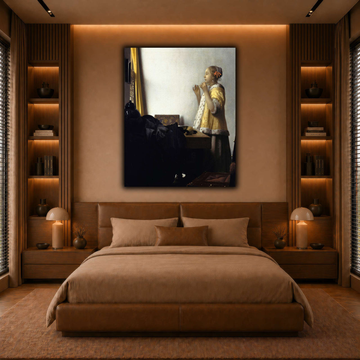 Jan_Vermeer_van_Delft_-_Young_Woman_with_a_Pearl_Necklace_ warm-bedroom