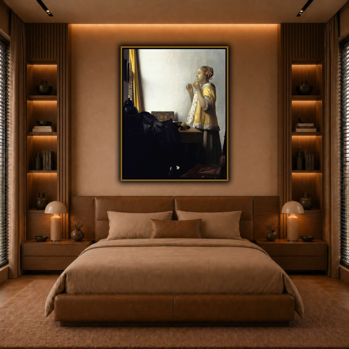 Jan_Vermeer_van_Delft_-_Young_Woman_with_a_Pearl_Necklace_ warm-bedroom