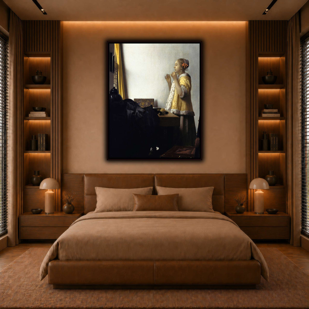 Jan_Vermeer_van_Delft_-_Young_Woman_with_a_Pearl_Necklace_ warm-bedroom