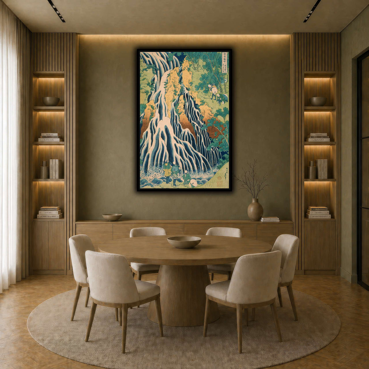 Japanese_-_Pilgrims_at_Kirifuri_Waterfall_on_Mount_Kuroka_Katsushika Hokusai earth-dining room