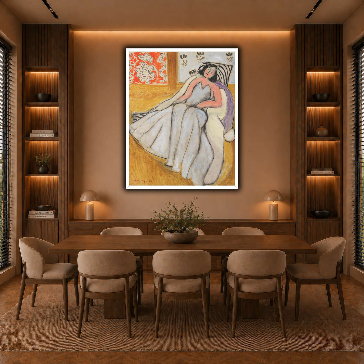 Jeune_Femme_à_la_pelisse_blanche_Henri_Matisse warm-dining room