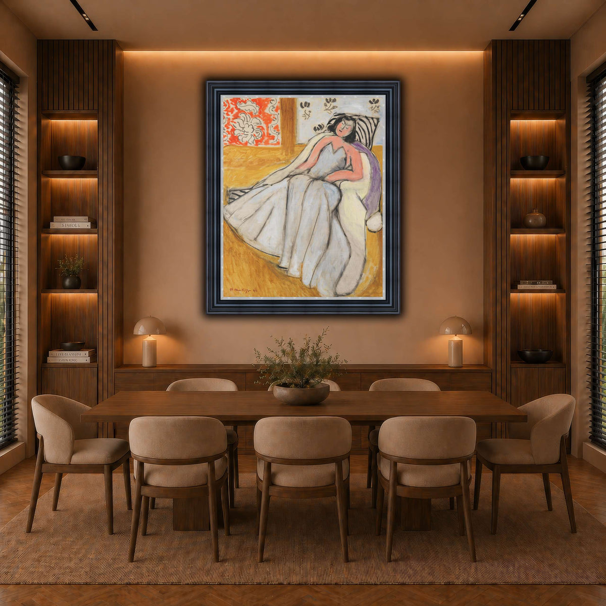 Jeune_Femme_à_la_pelisse_blanche_Henri_Matisse warm-dining room