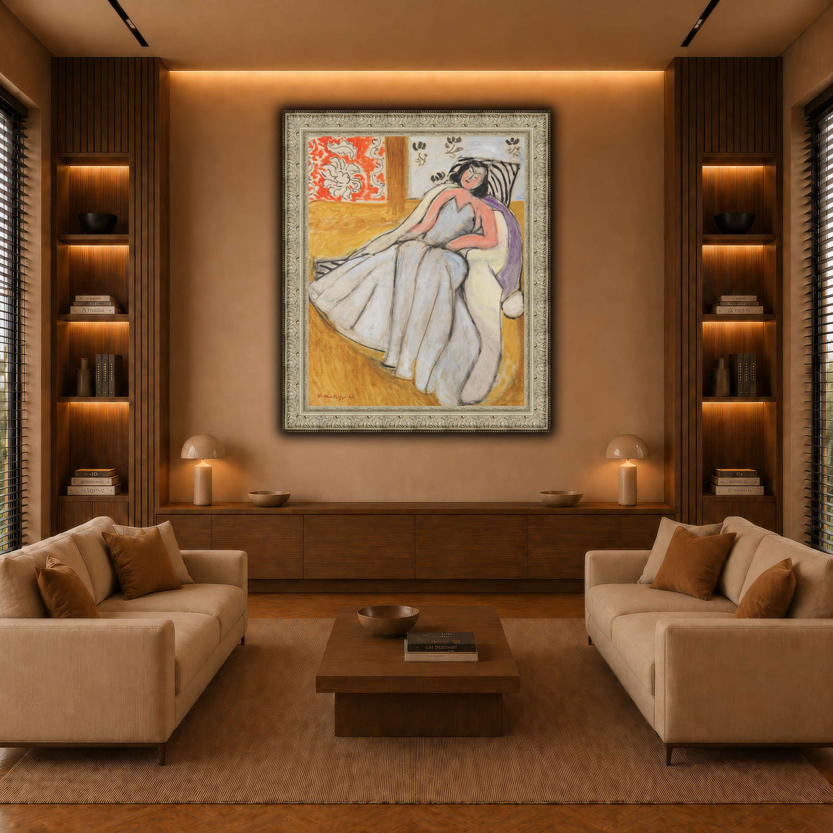Jeune_Femme_à_la_pelisse_blanche_Henri_Matisse warm-living-room