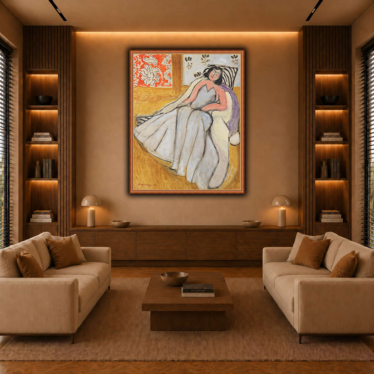 Jeune_Femme_à_la_pelisse_blanche_Henri_Matisse warm-living-room