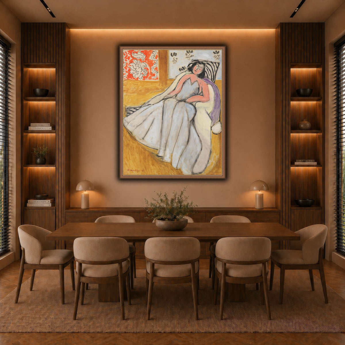 Jeune_Femme_à_la_pelisse_blanche_Henri_Matisse warm-dining room