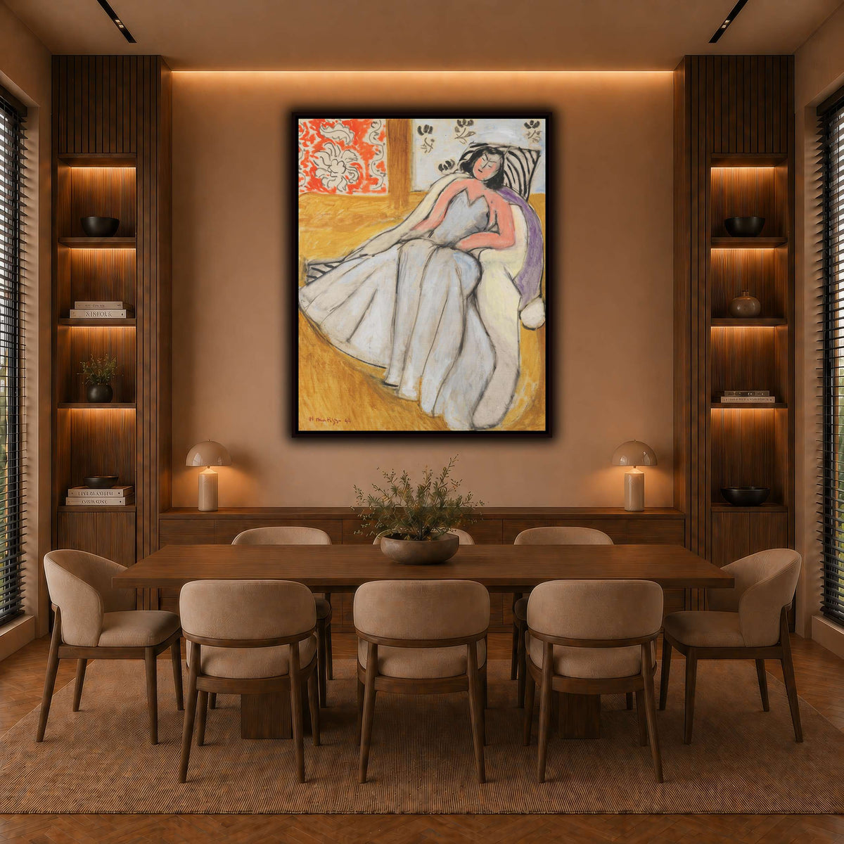 Jeune_Femme_à_la_pelisse_blanche_Henri_Matisse warm-dining room