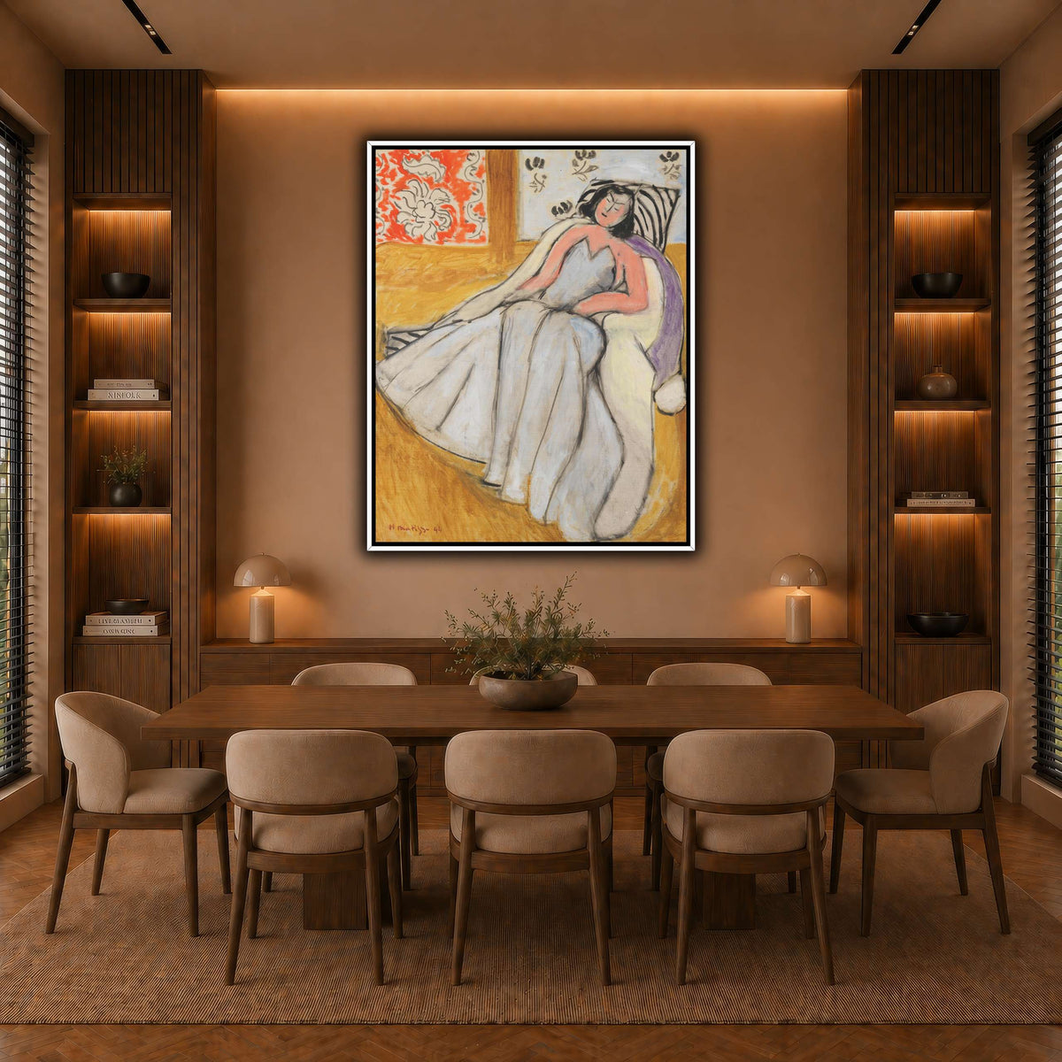 Jeune_Femme_à_la_pelisse_blanche_Henri_Matisse warm-dining room