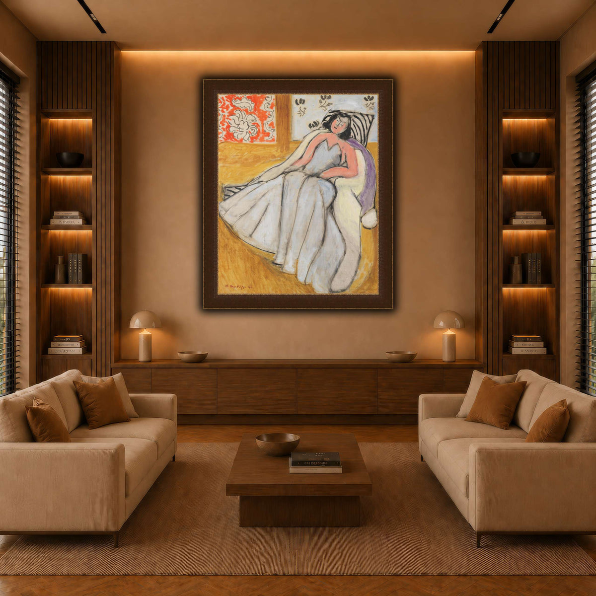 Jeune_Femme_à_la_pelisse_blanche_Henri_Matisse warm-living-room