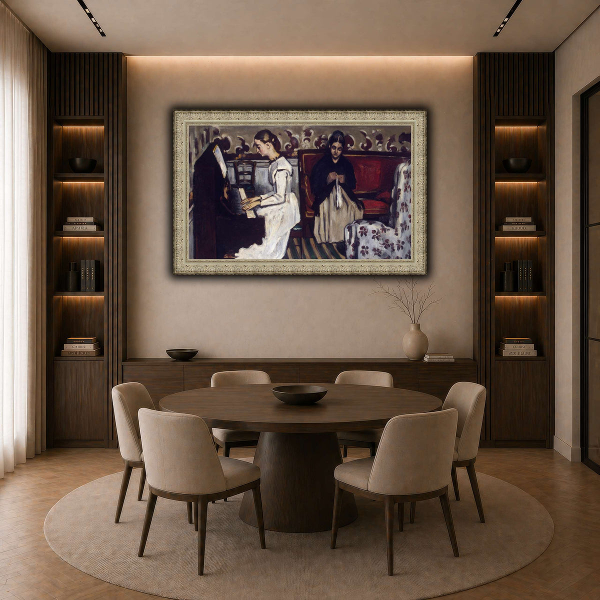 Jeune_Fille_au_piano_Paul_Cezanne dark neutral-dining room