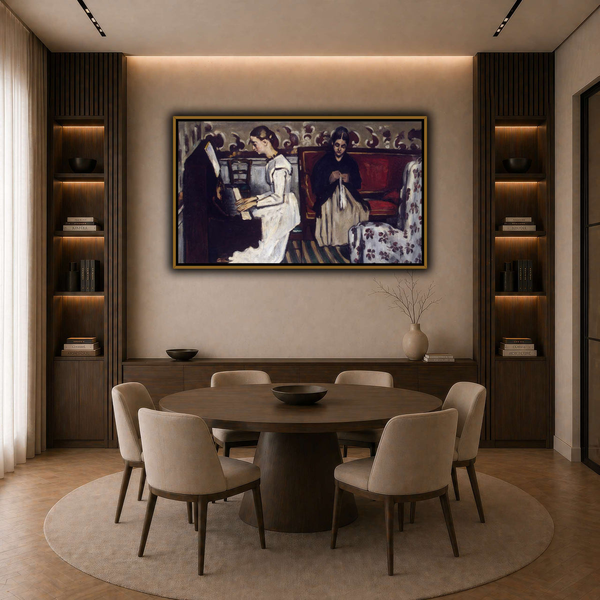 Jeune_Fille_au_piano_Paul_Cezanne dark neutral-dining room