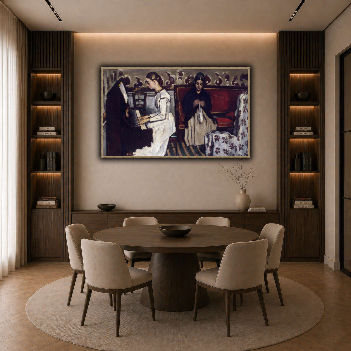 Jeune_Fille_au_piano_Paul_Cezanne dark neutral-dining room