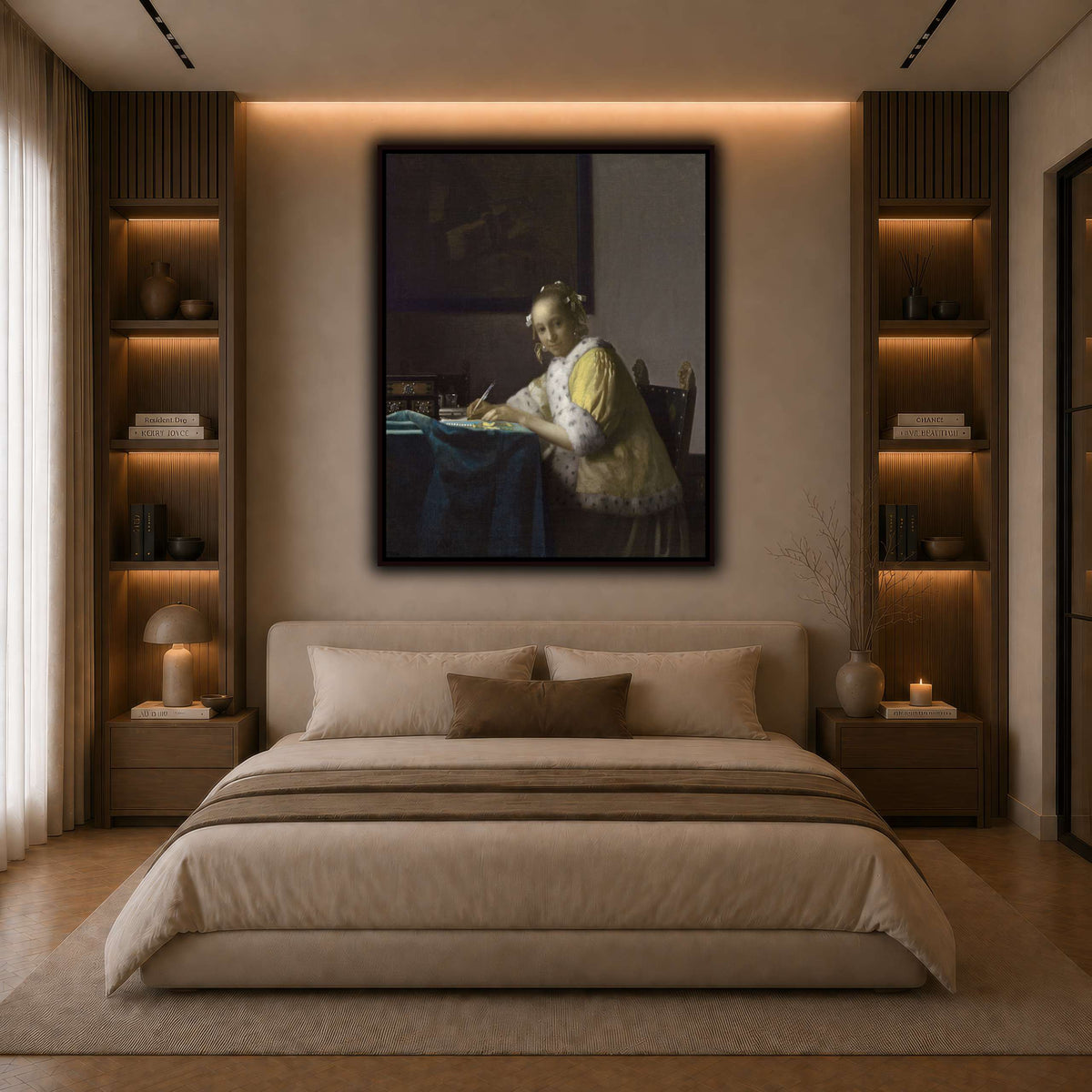 Johannes_Vermeer_-_A_Lady_Writing dark neutral-bedroom