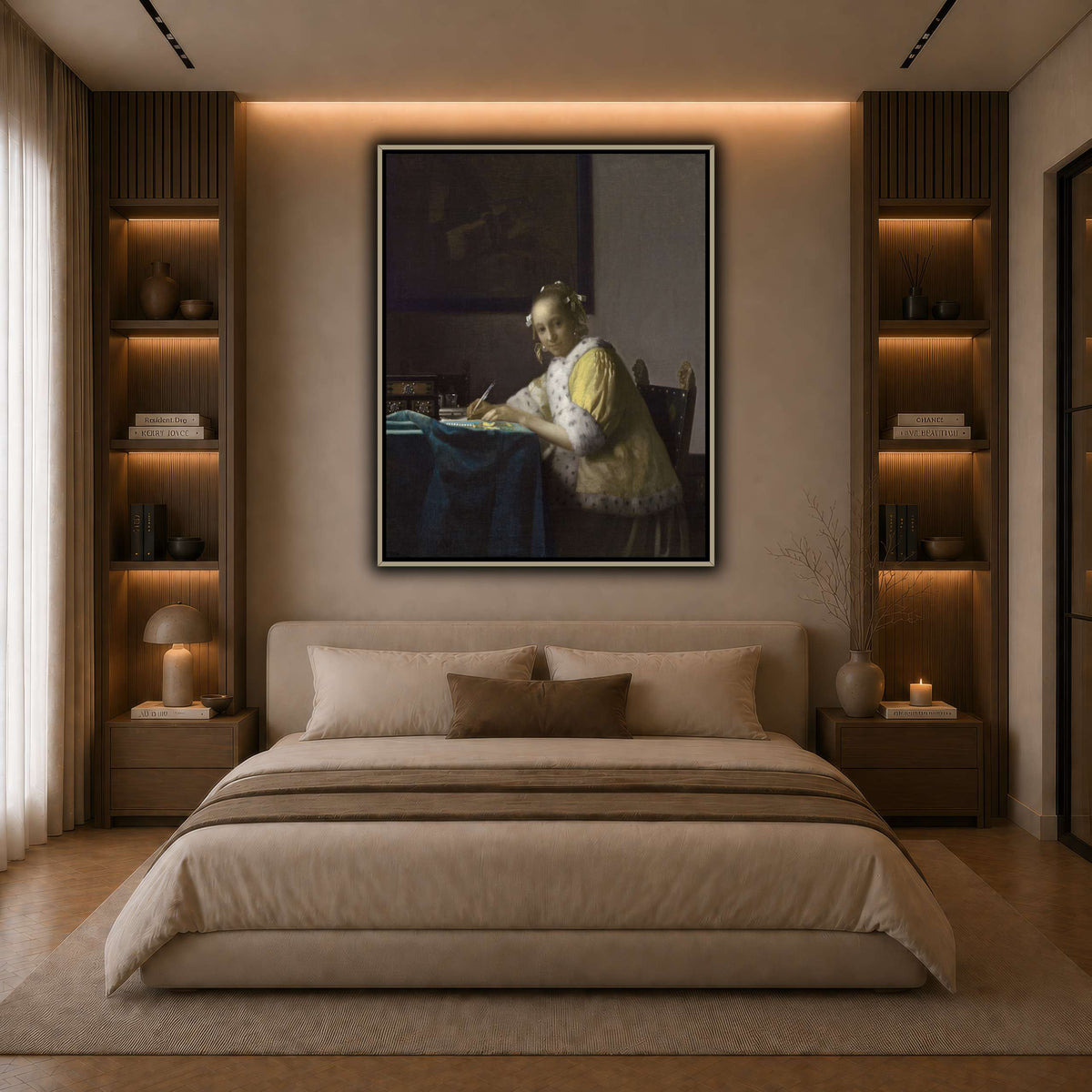 Johannes_Vermeer_-_A_Lady_Writing dark neutral-bedroom