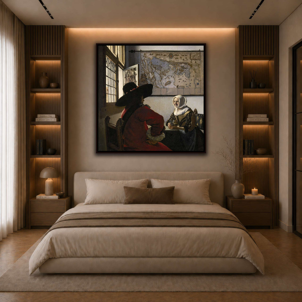 Johannes_Vermeer_-_De_Soldaat_en_het_Lachende_Meisje dark neutral-bedroom