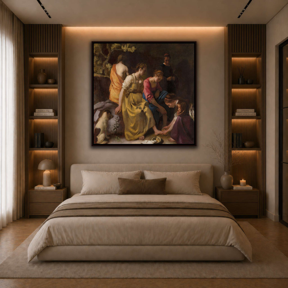 Johannes_Vermeer_-_Diana_and_her_Nymphs dark neutral-bedroom
