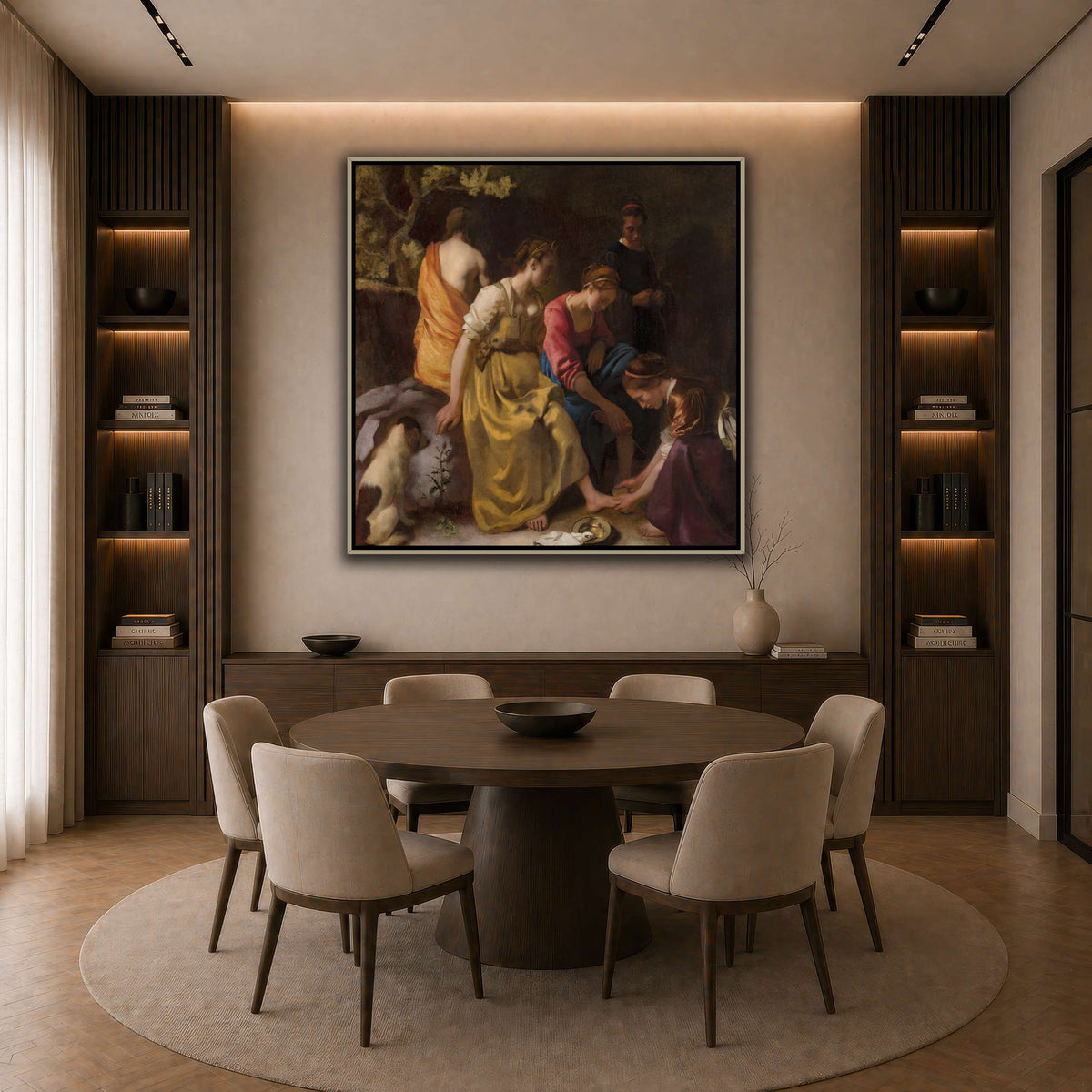 Johannes_Vermeer_-_Diana_and_her_Nymphs dark neutral-dining room