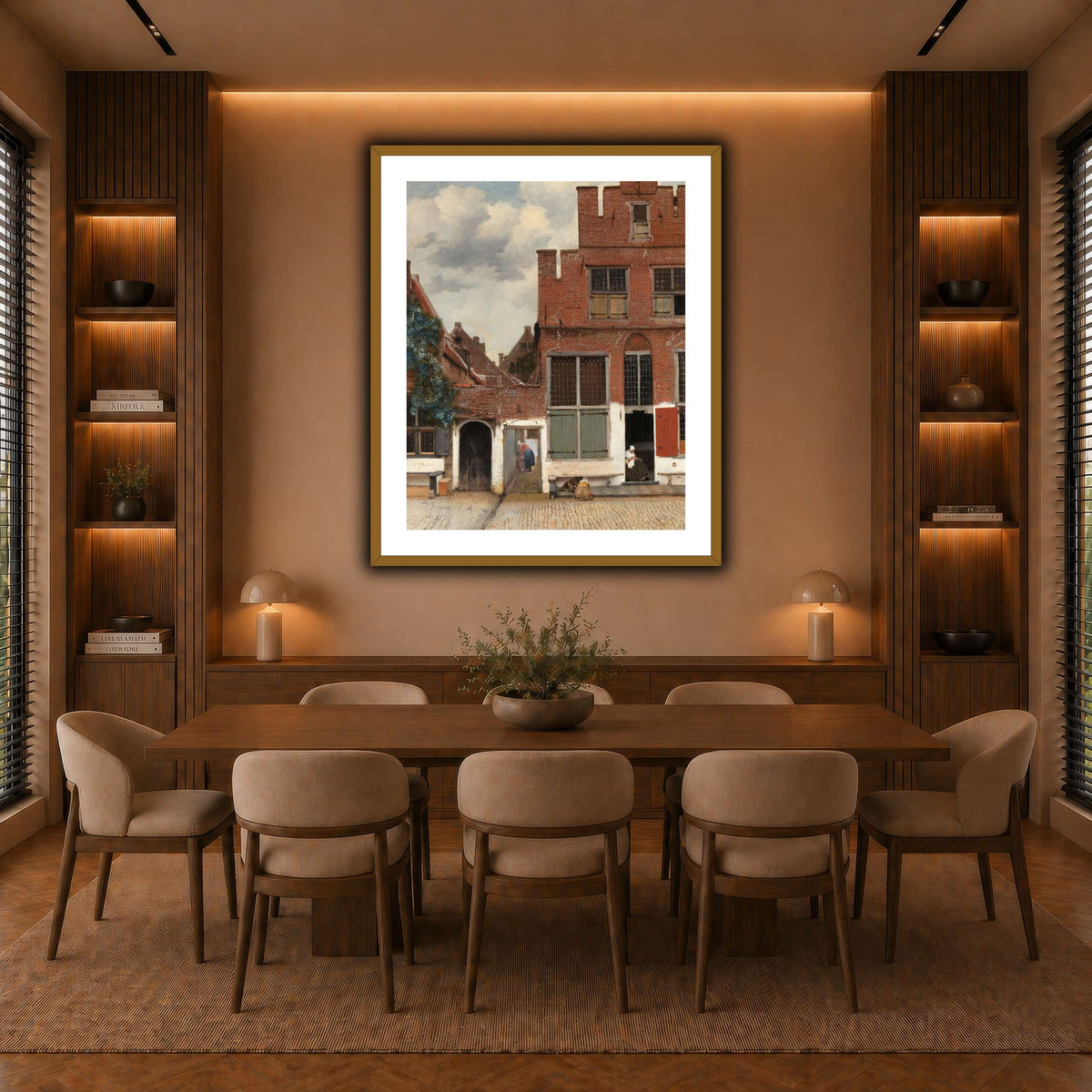 Johannes_Vermeer_-_Gezicht_op_huizen_in_Delft,_bekend_als__Het_straatje warm-dining room