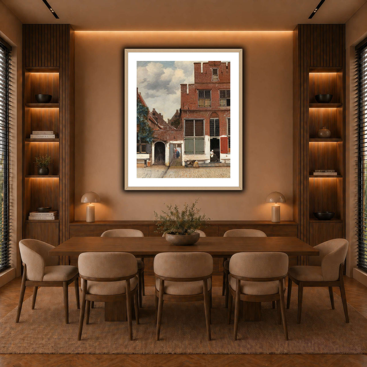 Johannes_Vermeer_-_Gezicht_op_huizen_in_Delft,_bekend_als__Het_straatje warm-dining room