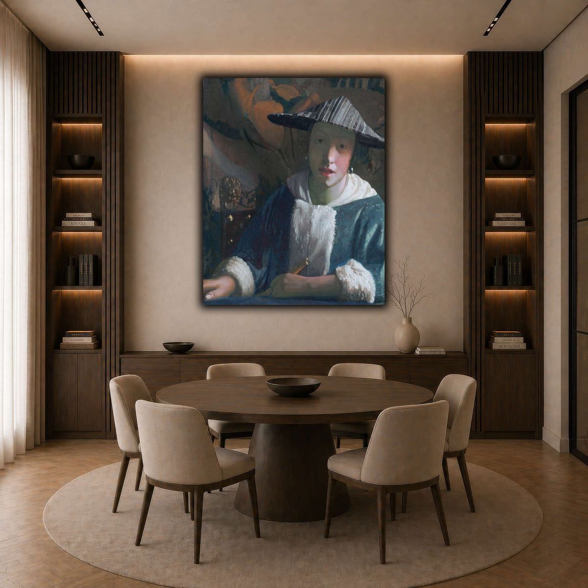 Johannes_Vermeer_-_Girl_with_a_flute_(c_1665-1670) dark neutral-dining room