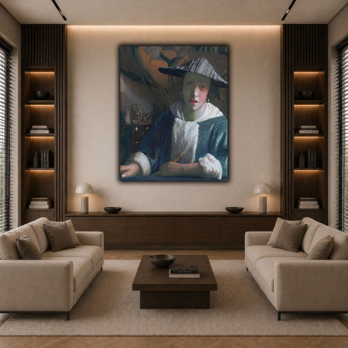 Johannes_Vermeer_-_Girl_with_a_flute_(c_1665-1670) dark neutral-living room