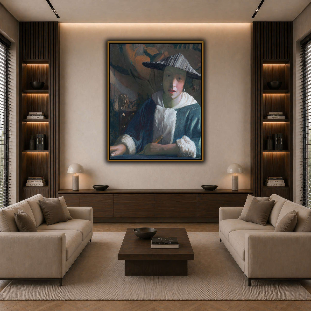Johannes_Vermeer_-_Girl_with_a_flute_(c_1665-1670) dark neutral-living room