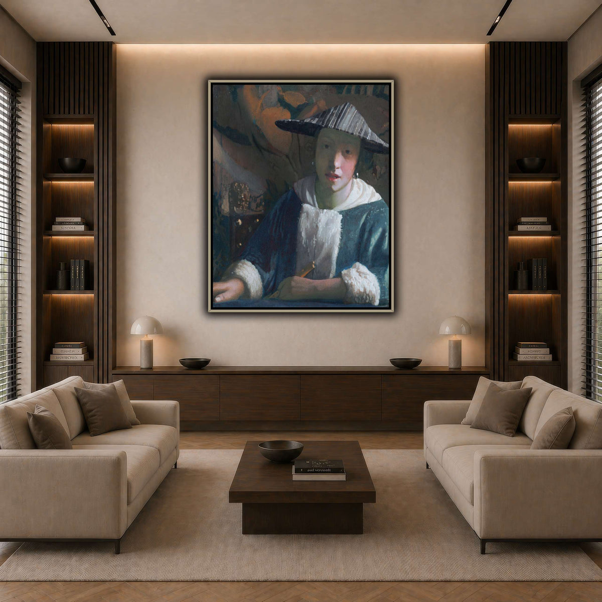 Johannes_Vermeer_-_Girl_with_a_flute_(c_1665-1670) dark neutral-living room
