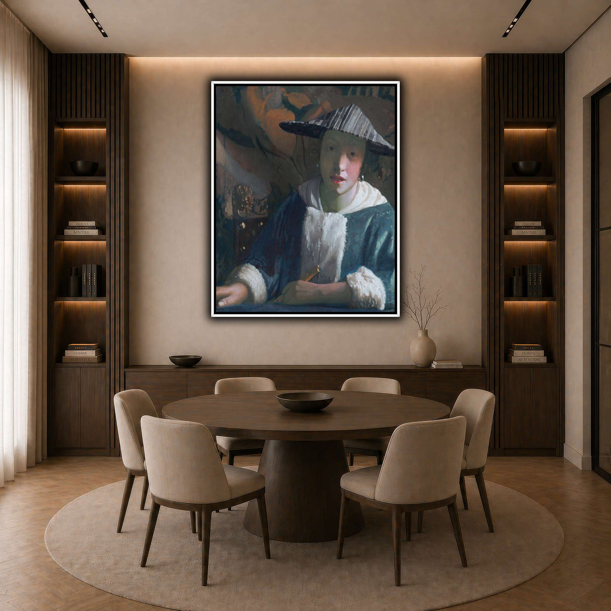 Johannes_Vermeer_-_Girl_with_a_flute_(c_1665-1670) dark neutral-dining room