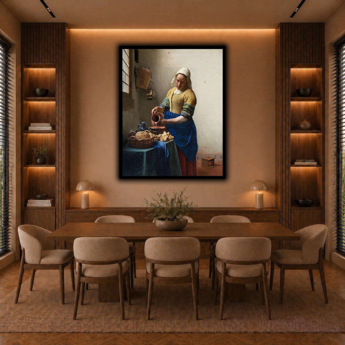 Johannes_Vermeer_-_Het_melkmeisje warm-dining room